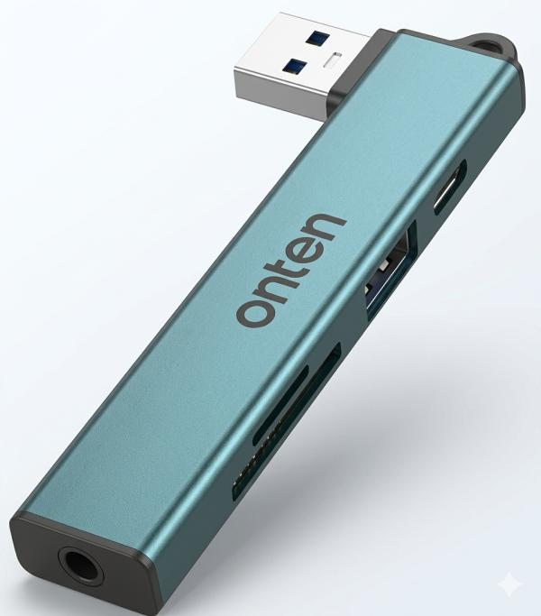 Mini Estacion Dock Multifuncional Usb Tipo A Otn-Us56S Onten Verde