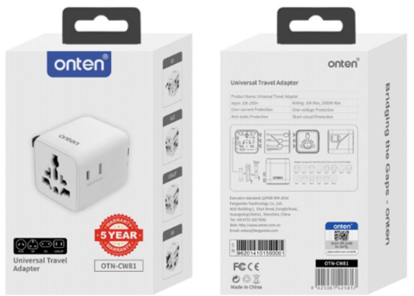 Onten Cargador Cubo Casa Universal OTN-CW81 Onten Blanc