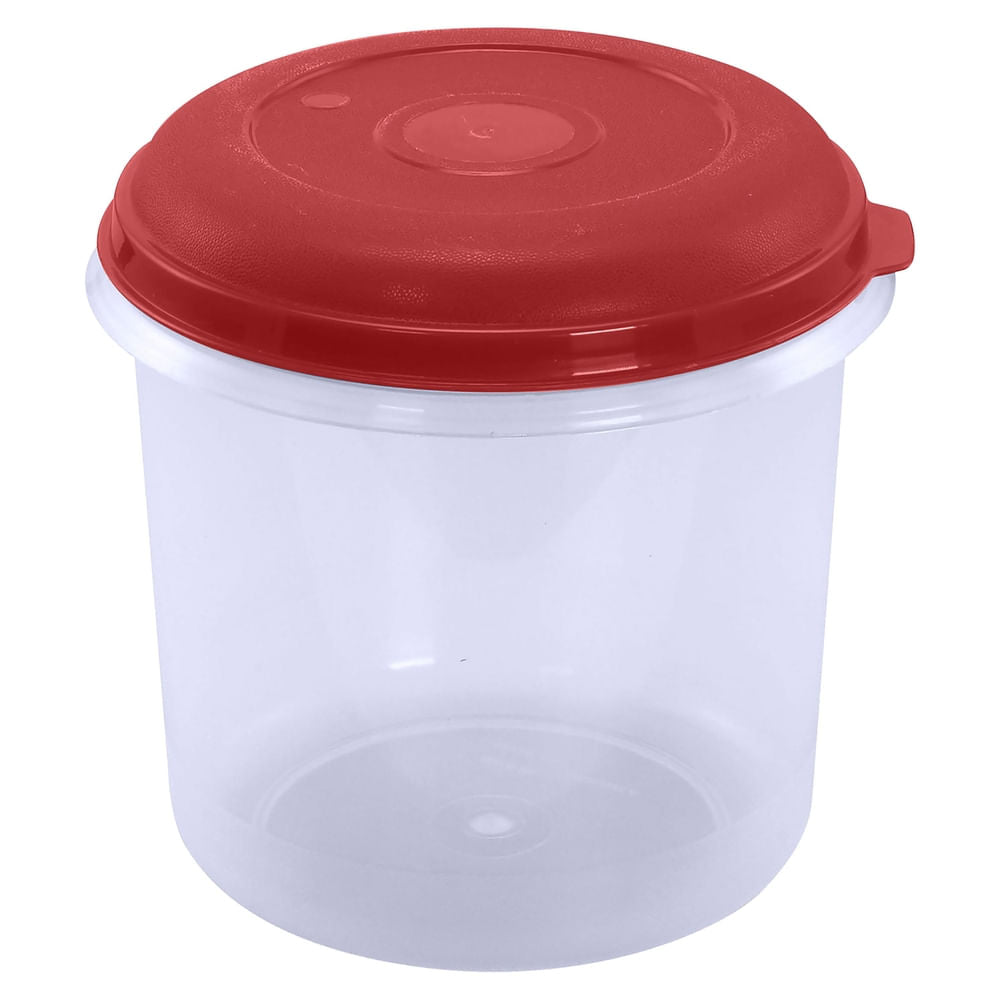 Bote Cilindrico Guateplast De Plástico Color Rojo -60 Onzas