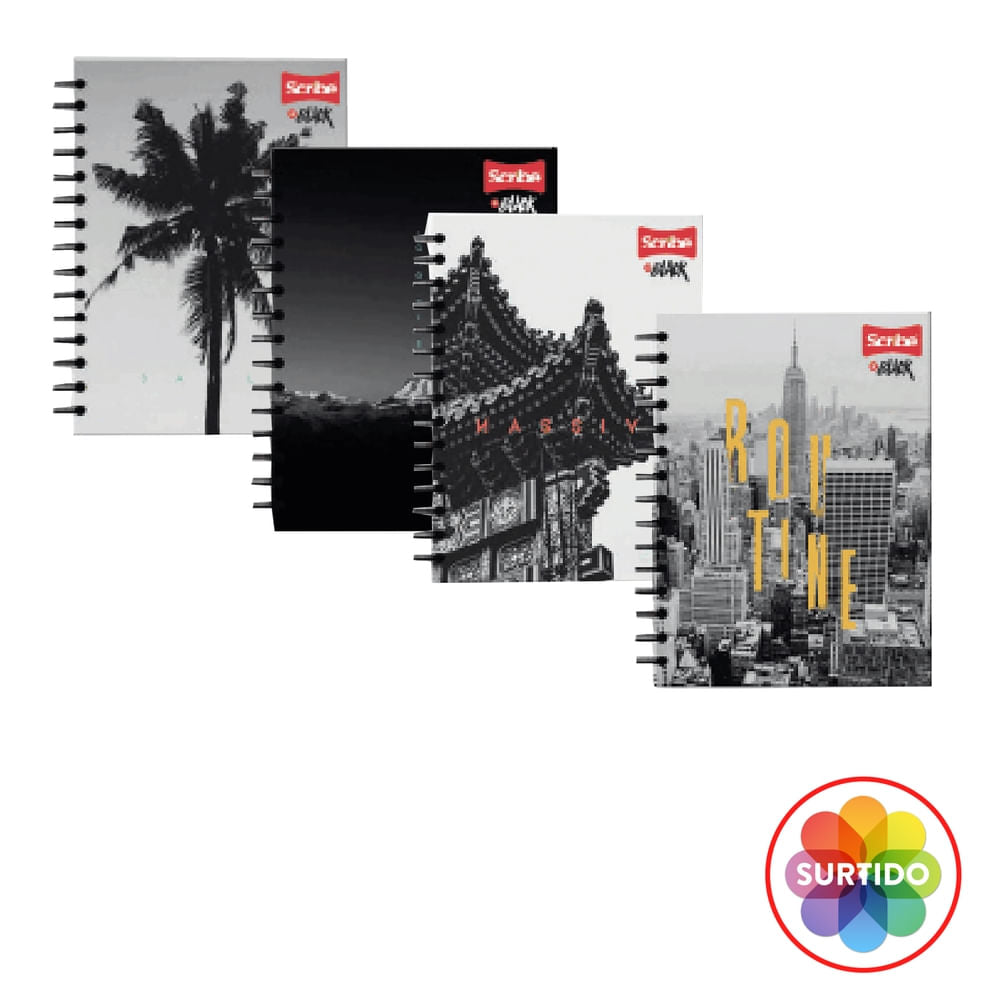 Cuaderno De Resortes Scribe, Inblack Surtido -100 Hojas