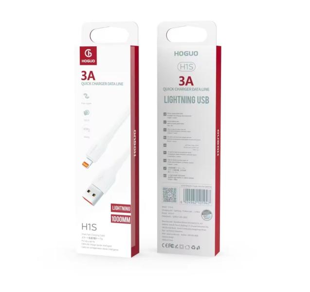 Cables Usb Lightning Iphone Hoguo H1S Color Blanco
