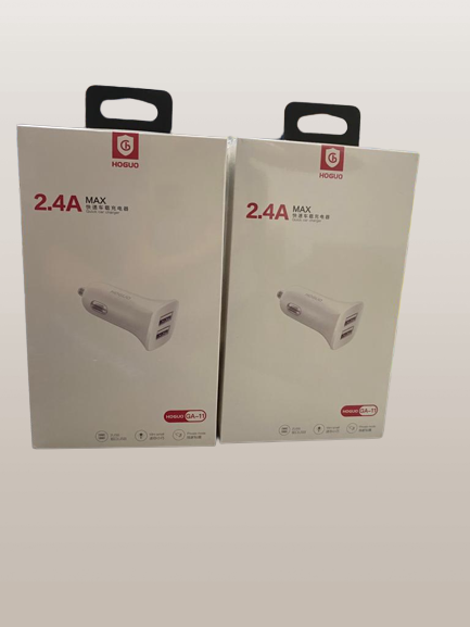 Cargador Cubo Carro Doble Usb Ga-11 Hoguo Blanco