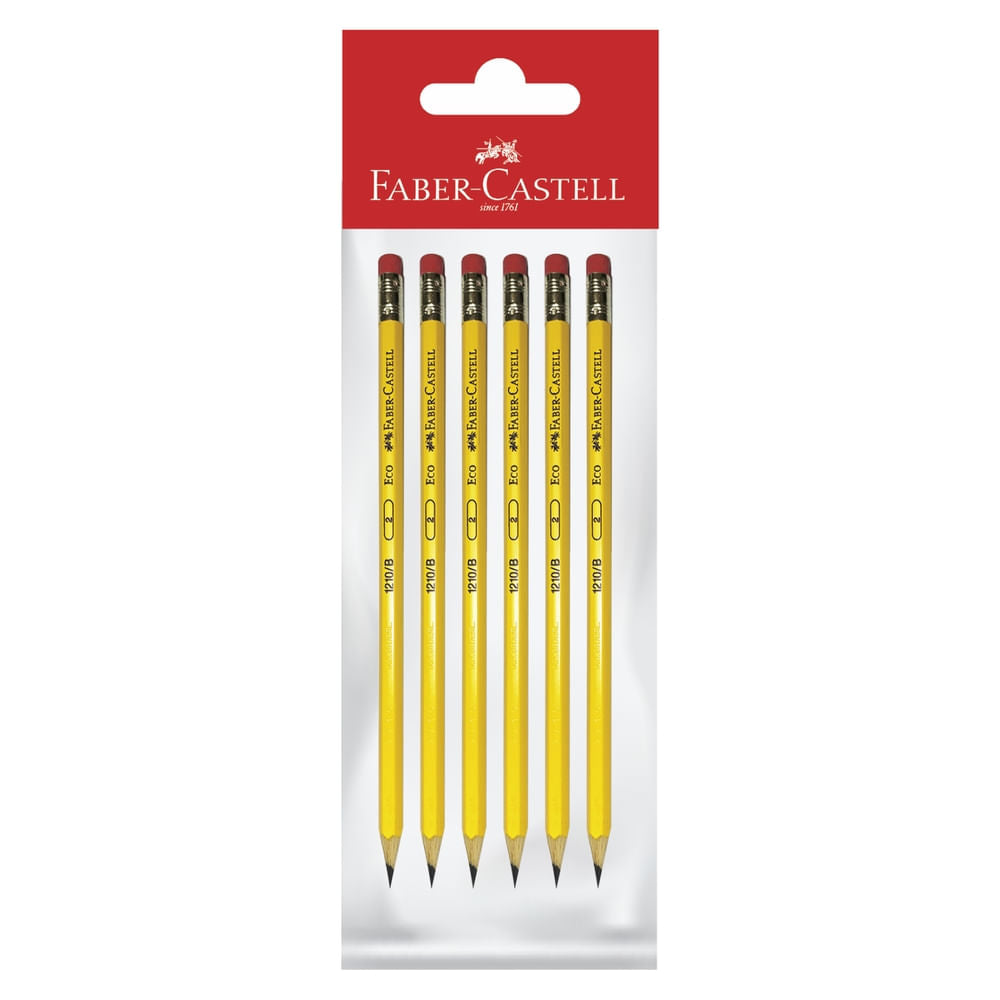 Grafito Faber Castell Ecolapiz Amarillo 1210/b Blister 6 Unidades + 1 Unidad Gratis