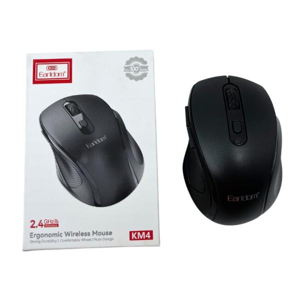 Mouse Para Computadora Inalambrico Km4 Earldom Negro