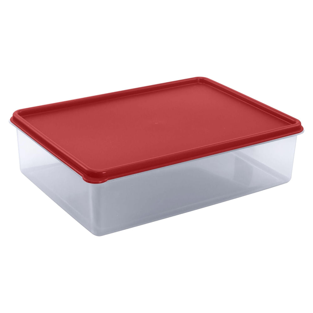 Tazón Guateplast Rectangular Gigante Rojo - 97oz