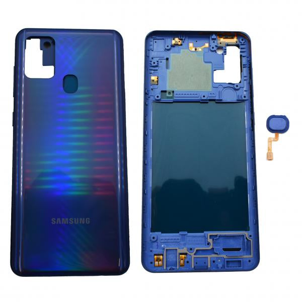 Tapa Samsung Galaxy A21S Azul Con Marco