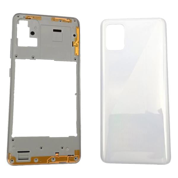 Tapa Samsung Galaxy A51 4G Blanca Con Marco