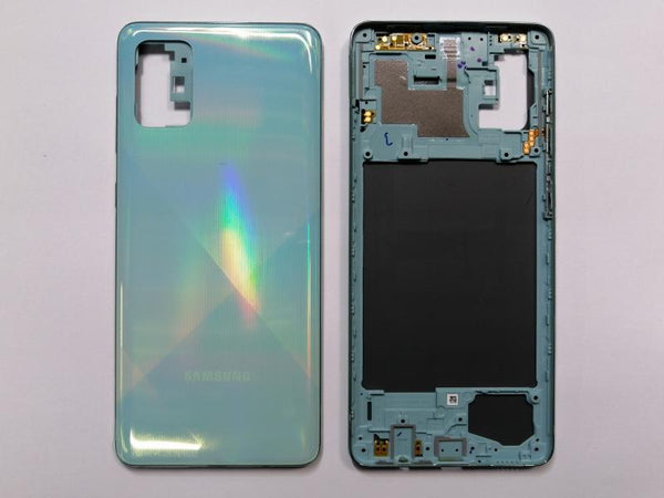 Tapa Samsung Galaxy A71 Azul Con Marco