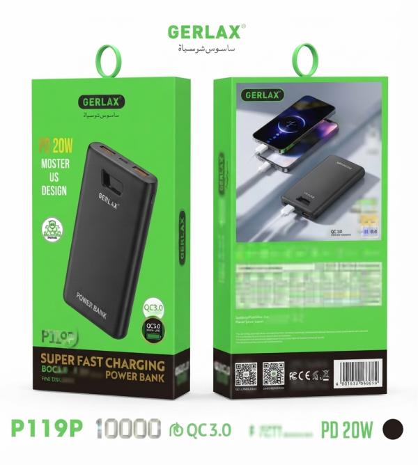 Bateria De Emergencia P119P 10.000Mah Gerlax Negra