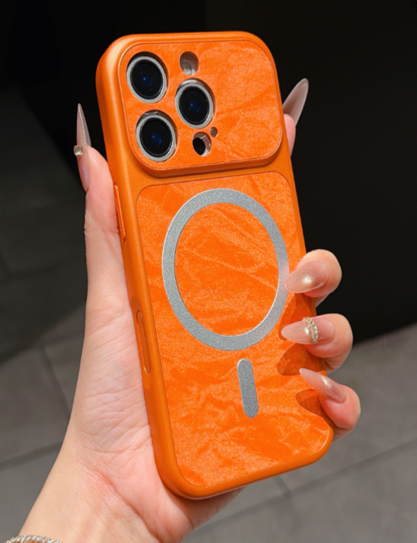 ESTUCHE CRAQUELADO PARA IPHONE 17 PRO MAX NARANJA