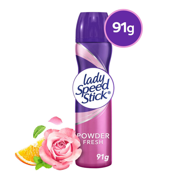 Desodorante Antitranspirante Lady Speed Stick, Powder Fresh En Aerosol Para Mujer, 91g