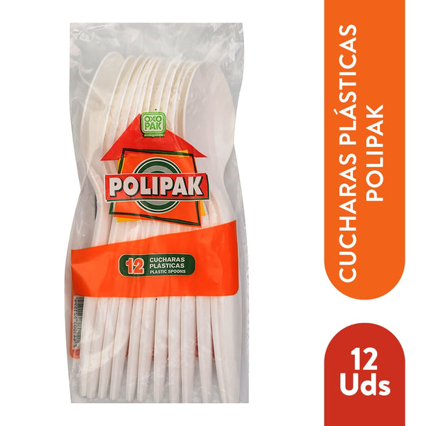 Cuchara Polipak Desechable Blanca -12 Uds