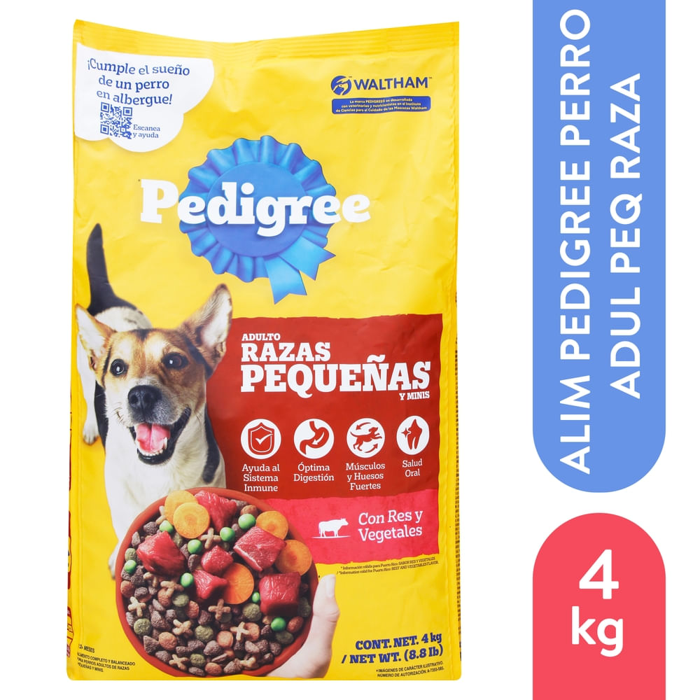 Alimento Pedigree Para Perro Adulto Razas Pequeñas - 4 Kg