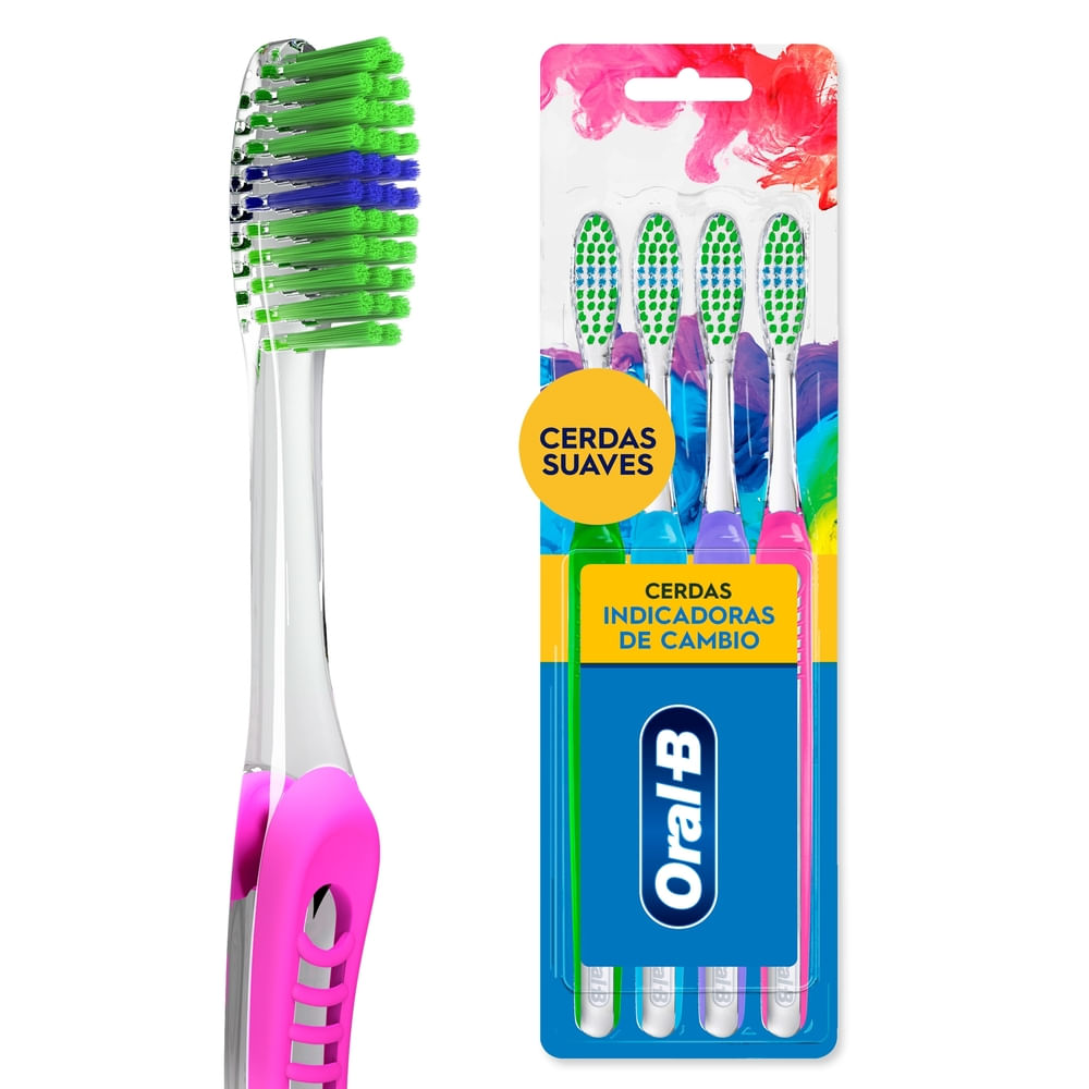Cepillos Dentales Suave Oral-b Indicator Color Collection 4 Unidades