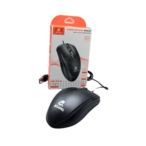 Mouse Para Computadora Jm-018 Con Cable Conexion Usb Jeqang Negro