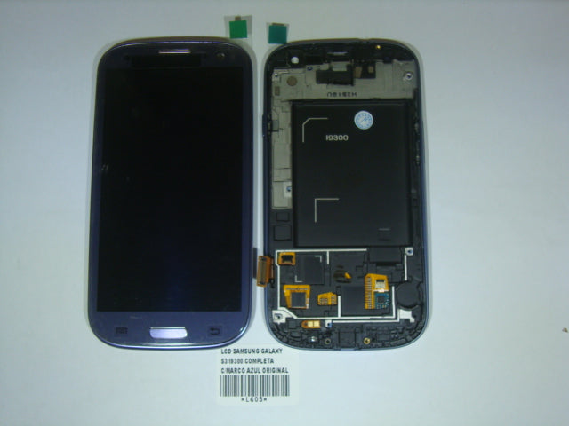 LCD PANTALLA SAMSUNG GALAXY S3 I9300 COMPLETA ORIGINAL AZUL CON MARCO