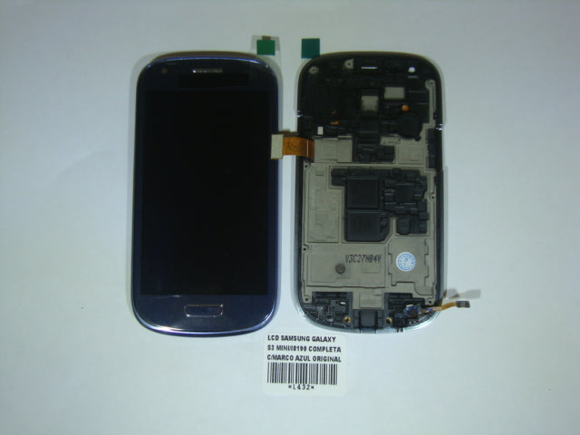 LCD PANTALLA SAMSUNG GALAXY S3 MINI I8190 COMPLETA ORIGINAL AZUL CON MARCO