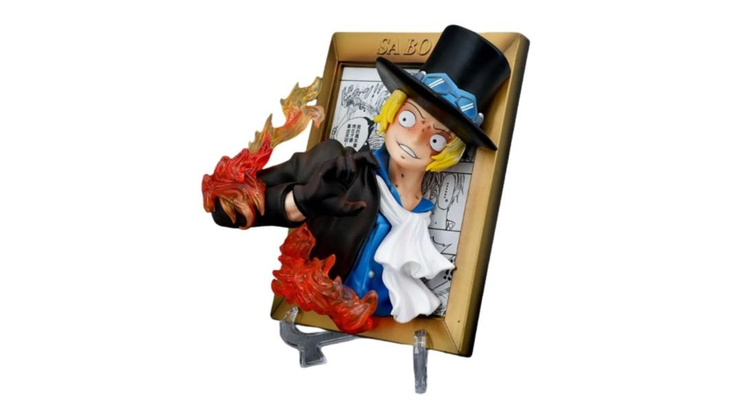 Cuadro 3D de Sabo con Llamas – One Piece