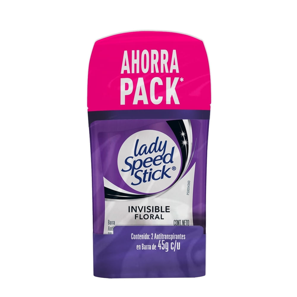 Desodorante Antitranspirante Lady Speed Stick Invisible Floral 45 G 2 Pack