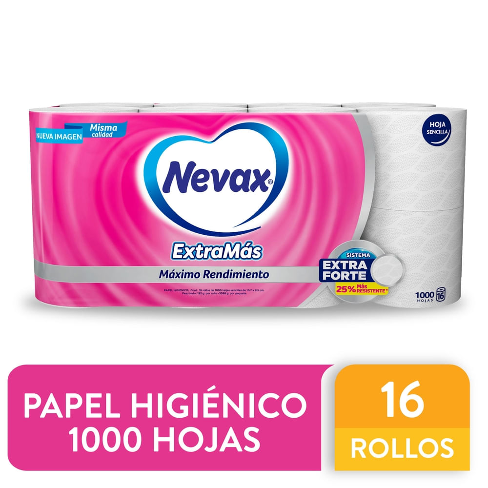 Papel Nevax Higiénico Aloe 16 Rollos De1000 Hojas 1 Capa - 3090.16 G