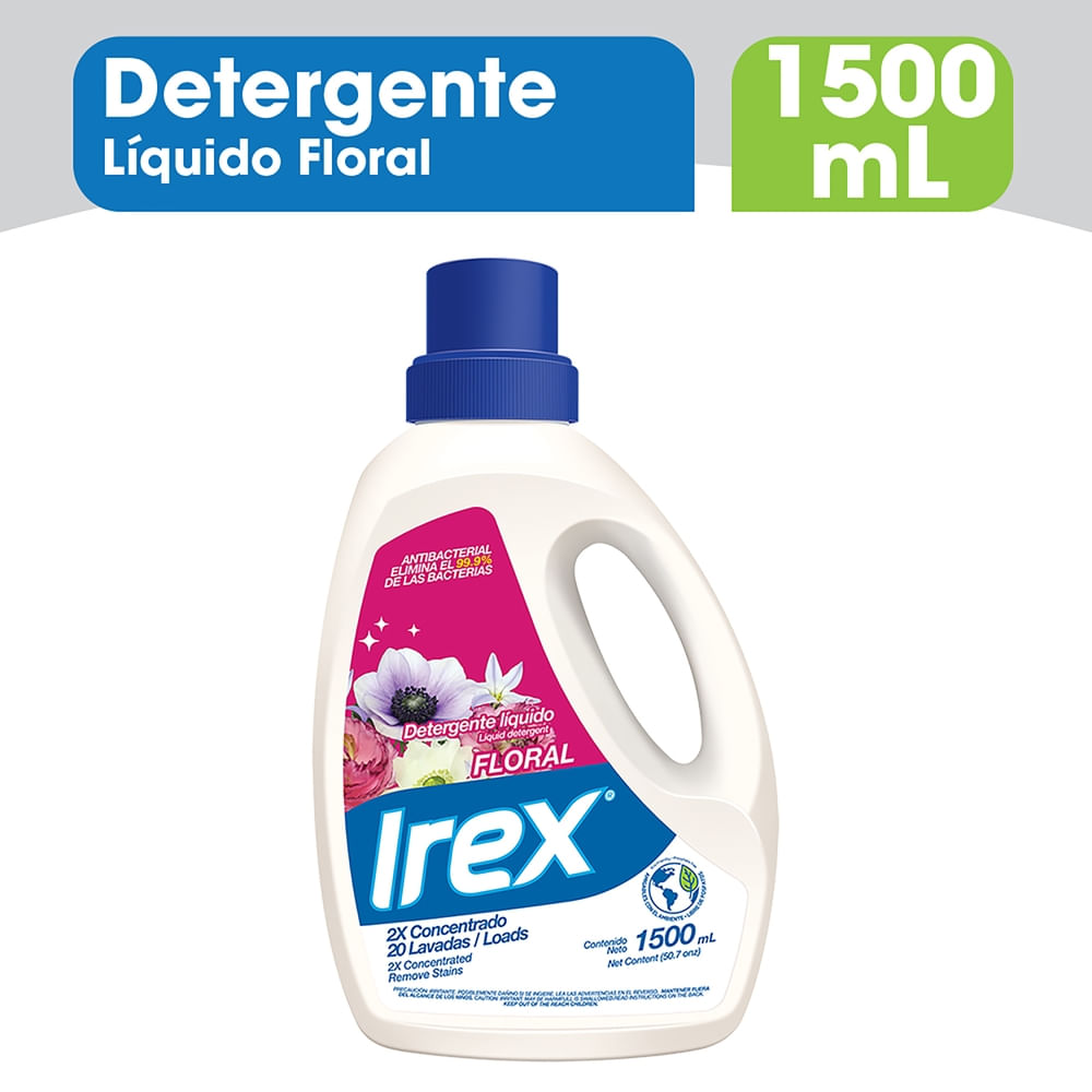 Detergente Líquido Irex Floral Antibacterial - 1.5 L