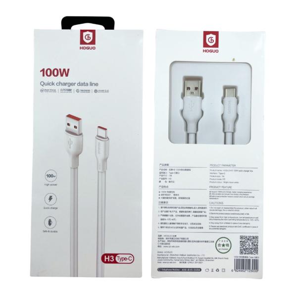 Cables Usb Tipo-C Hoguo H3 100W Blanco