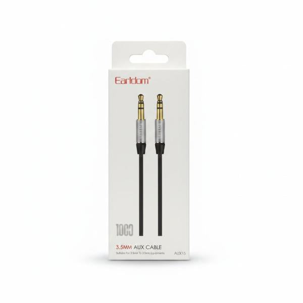 Cables Auxiliar 3.5 Mm A 3.5 Mm 1M 100 Cm Et-Aux15 Earldom Negro