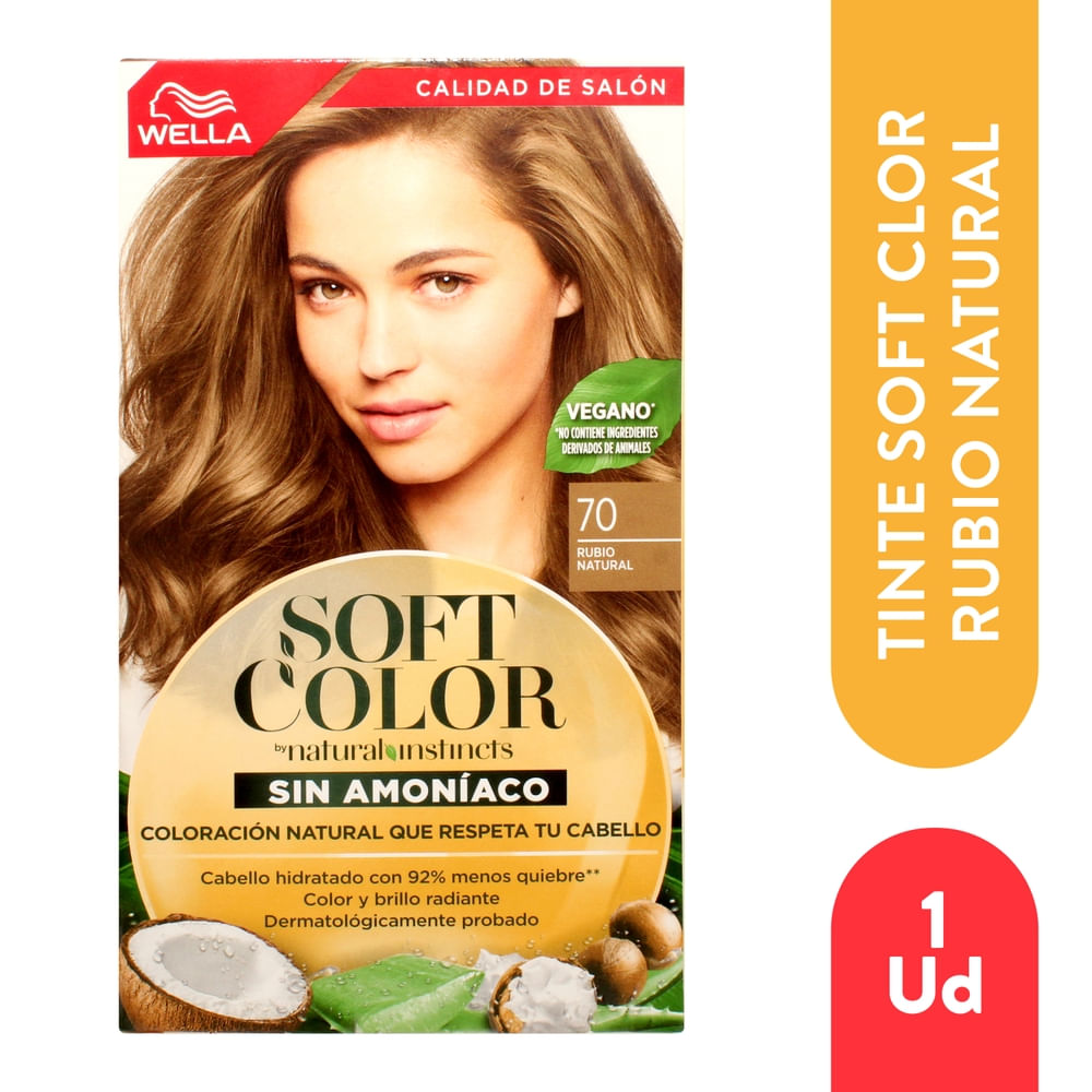 Tinte Para Cabello Soft Color Sin Amoniaco Tono No.70 Rubio Natural