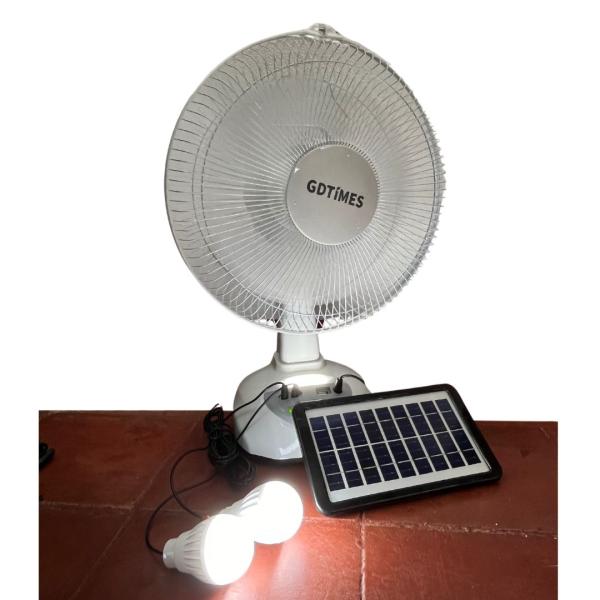 Abanico Ventilador Con Panel Solar Gd-8019