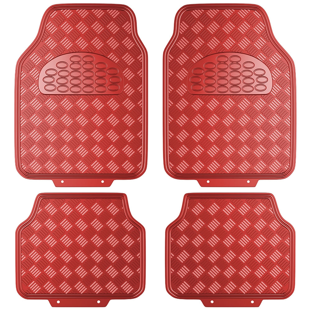 Alfombra Auto Drive De Aluminio Rojo