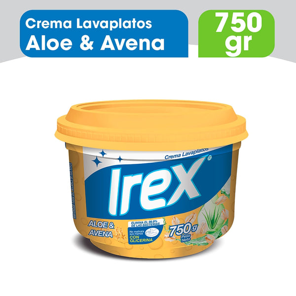 Lavaplatos Irex En Crema Aloe Y Avena - 750 G