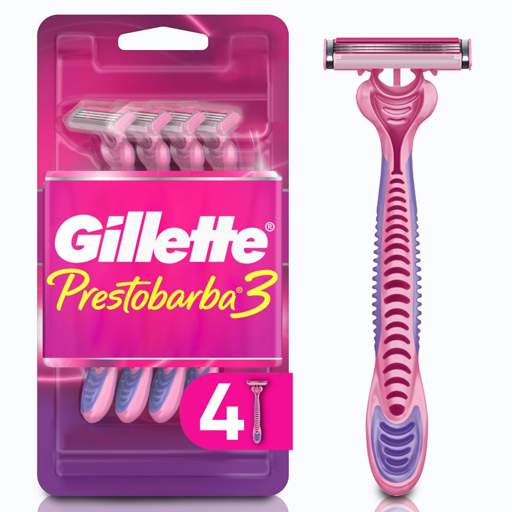 Rasuradora Para Mujer Gillette Prestobarba3 - 4 Uds