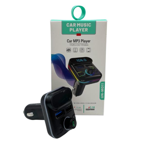 Cargador Cubo Carro Con Bluetooth Y Transmisor Fm Un-M011 Negro