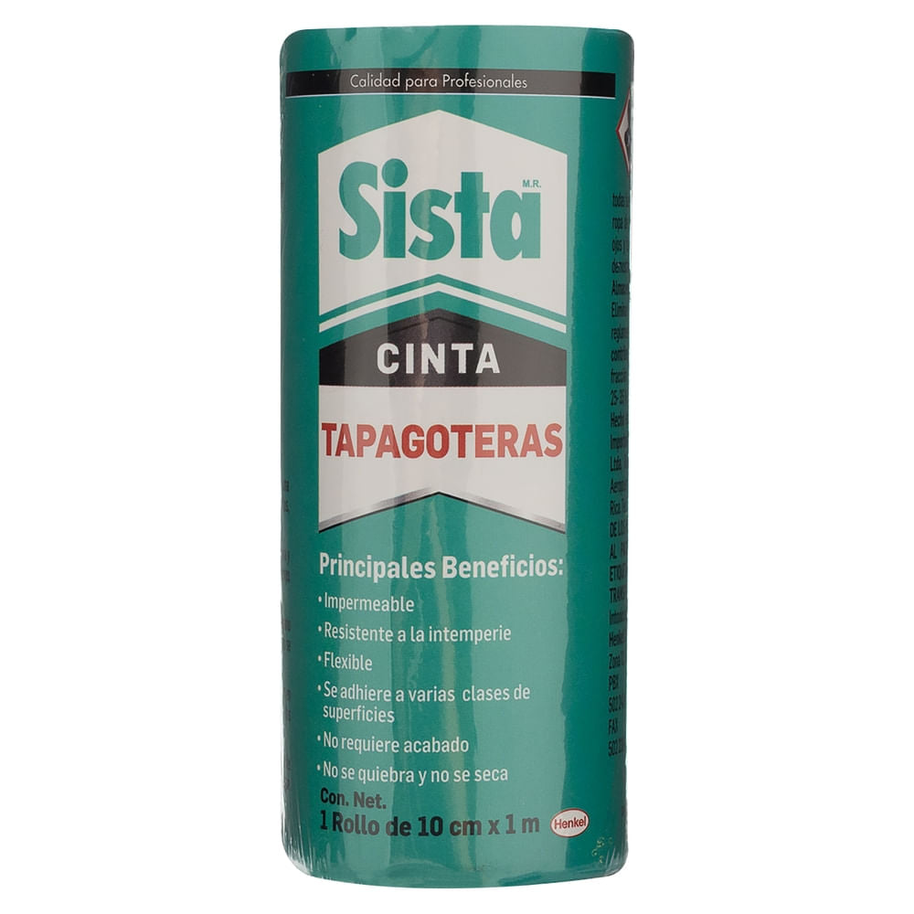 Cinta Tapagoteras Sista No Más Goteras Termo Gris 10cm X 1m