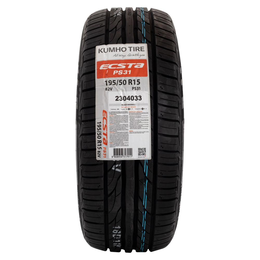 Llanta Para Auto Kumho Tire, Medidas: 195/50 Rin 15