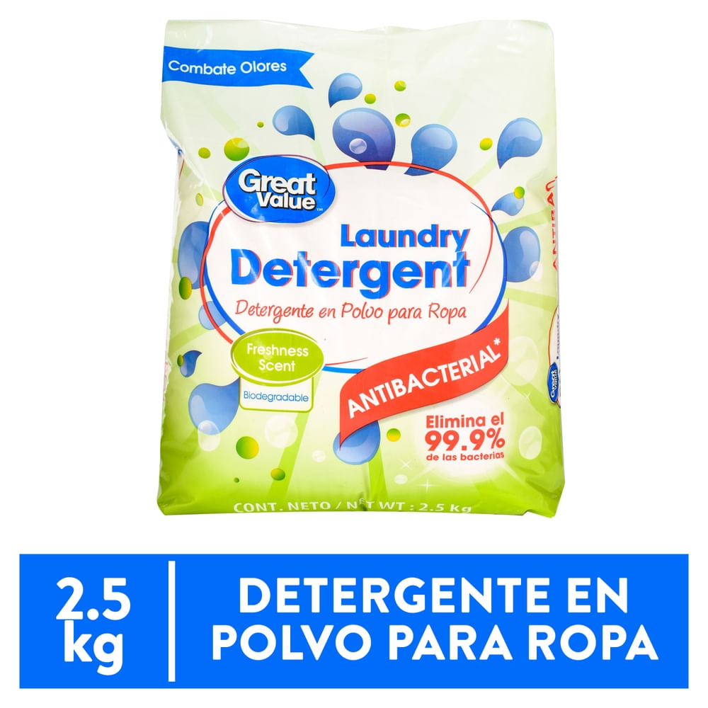 Detergente Great Value En Polvo Antibacterial - 2500 G