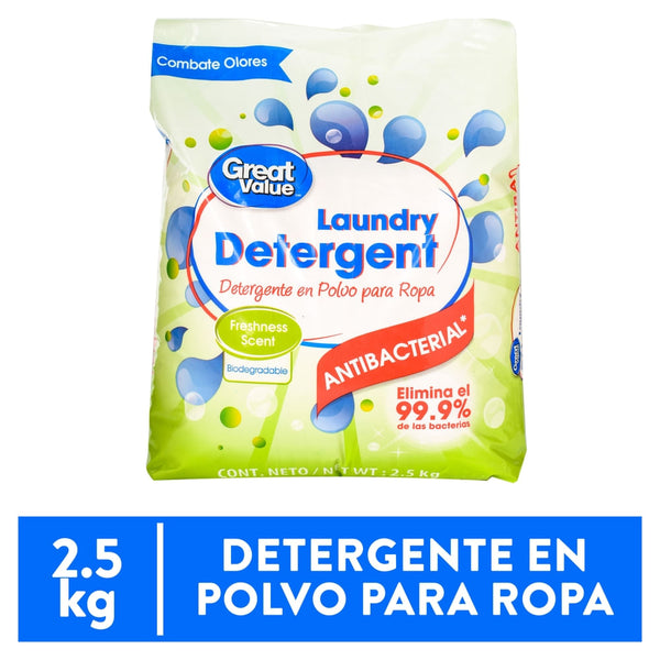 Detergente Great Value En Polvo Antibacterial - 2500 G