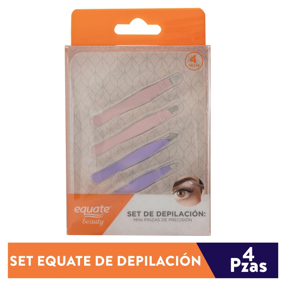 Set Depilacion Equate Mini Pinzas 4 Piezas