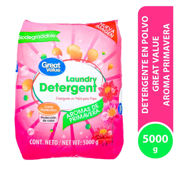 Detergente Great Value En Polvo Aroma Primavera - 5000 G