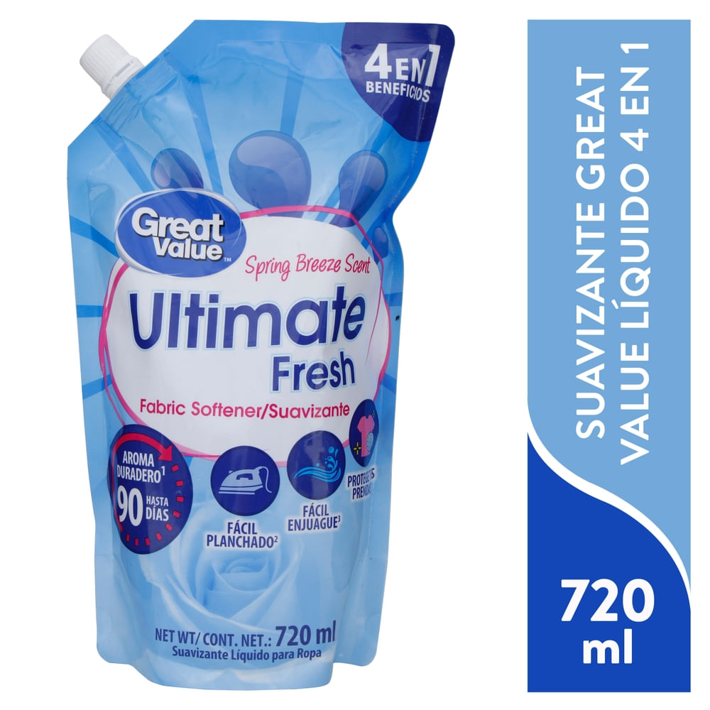 Suavizante Great Value Cuidado Avanzado Aroma Spring Breeze - 720 Ml