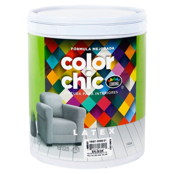 Pintura Corona Plus Color Chic Para Interiores Color Salmón - 18.9 L