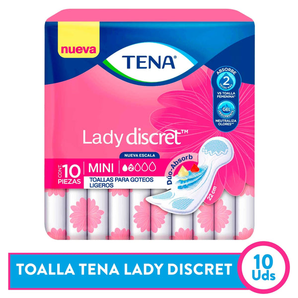 Toallas Tena Lady Mini Pequeño - 10 Uds