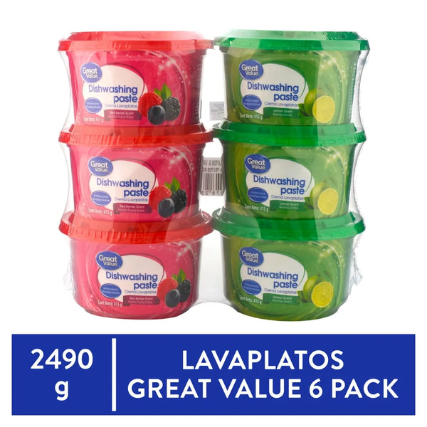 6 Pack Lavaplatos Supermax Limón Frut Rojos - 2490 G