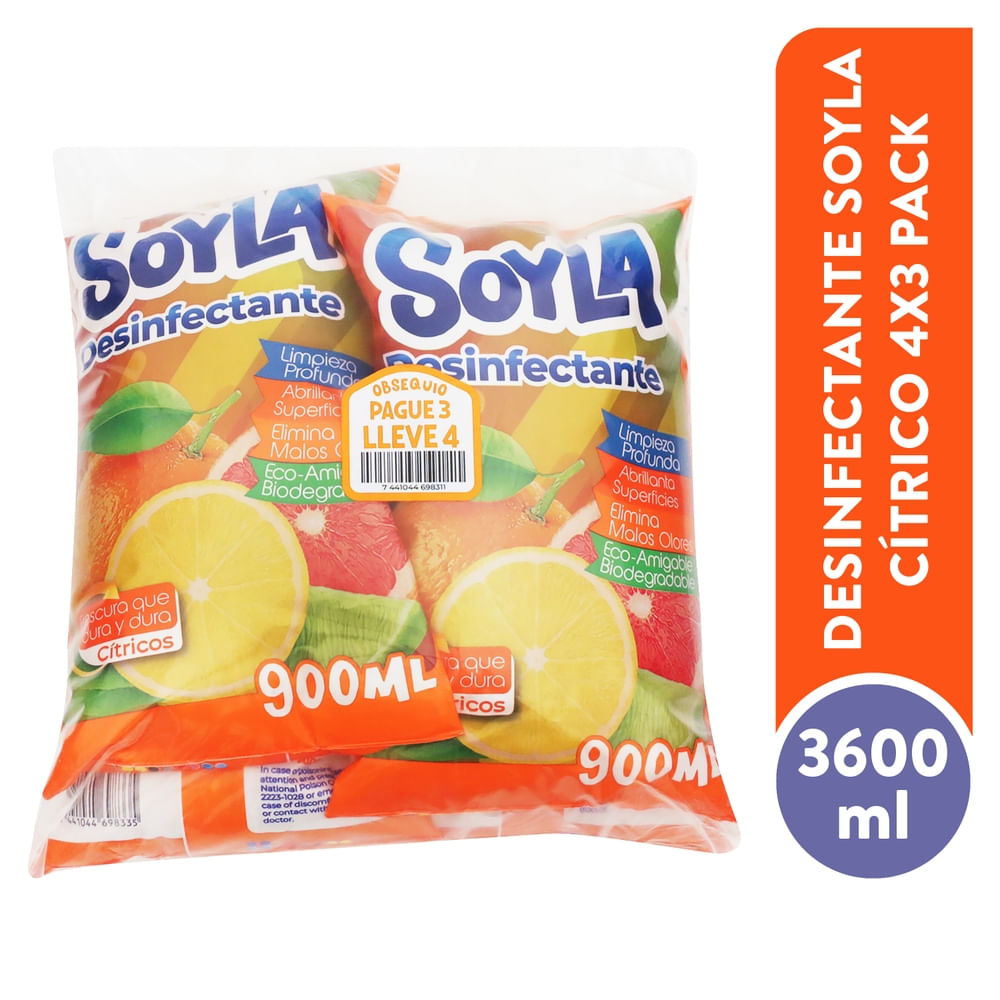 Desinfectante Soyla Aroma Cítrico - 3600 Ml