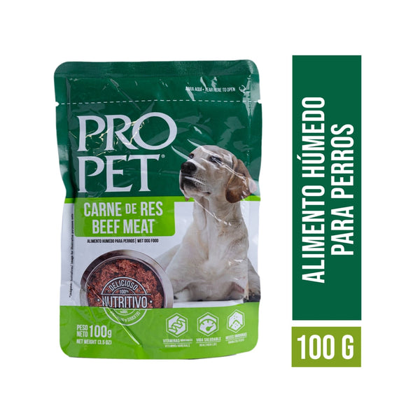 Alimento Para Perro Pro Pet, Húmedo De Res -100g
