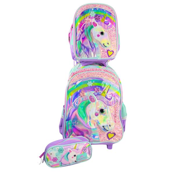Set De Bolso Glossy De Unicornio Con Rodines