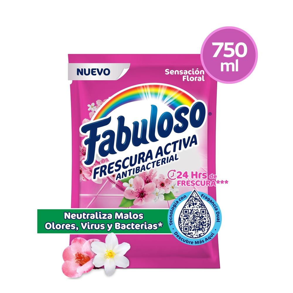 Desinfectante Multiusos Fabuloso Sensación Floral, Antibacterial Y Antiviral - 750 Ml