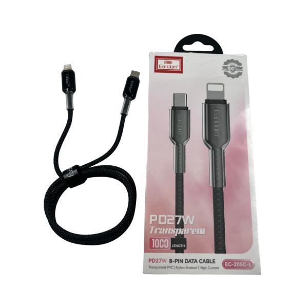 Cable Iphone Tipo C Ec-205N C-I Earldom Negro