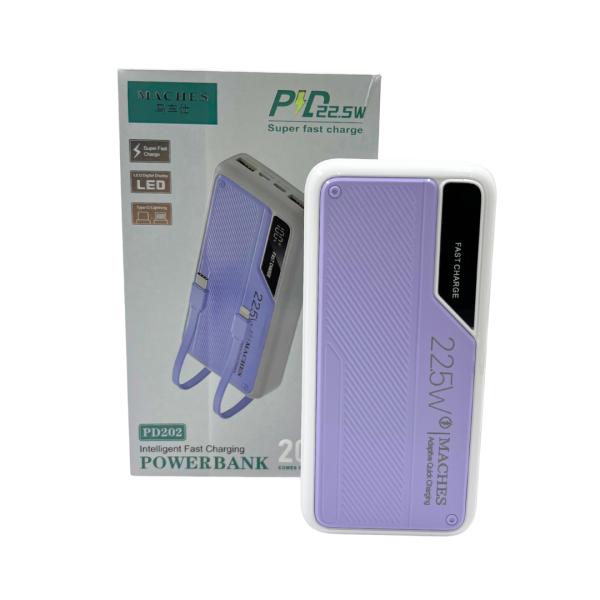 Bateria DE Emergencia Power Bank 20000 PD202 Morado