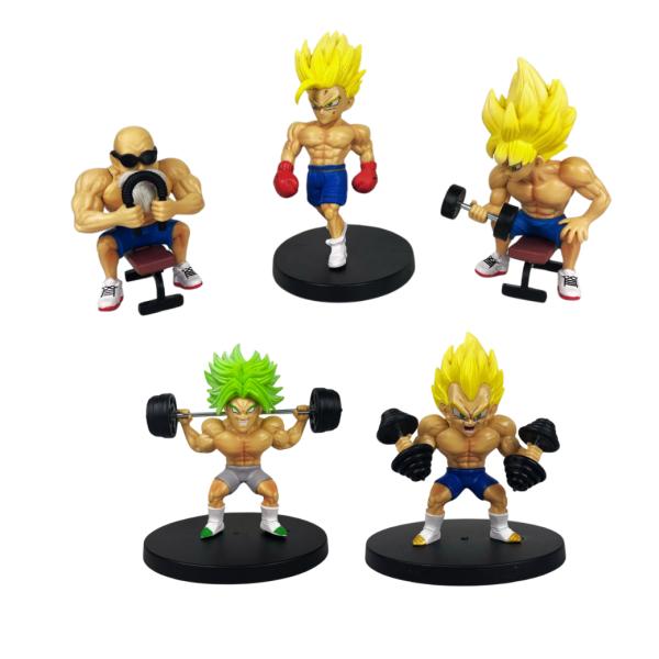🏋️ Set de Figuras Gym Saiyajin – Dragon Ball (5 Personajes, 10–15 cm)